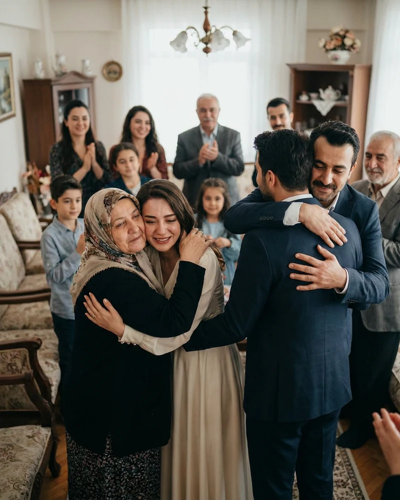 Nişan hikâyesi — aile buluşması, doğal ışıkta samimi kare